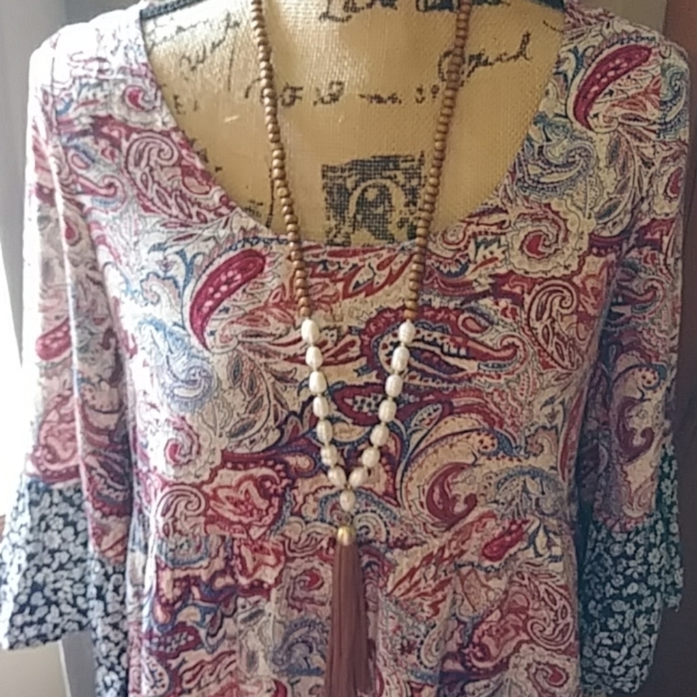 KORI America Boho Paisley TunicTop/Dress